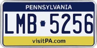 PA license plate LMB5256