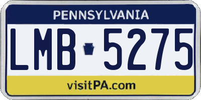 PA license plate LMB5275