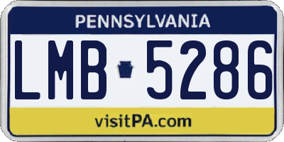 PA license plate LMB5286