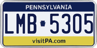PA license plate LMB5305