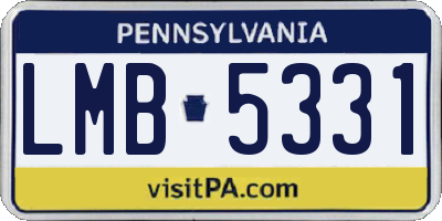 PA license plate LMB5331