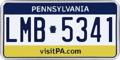 PA license plate LMB5341