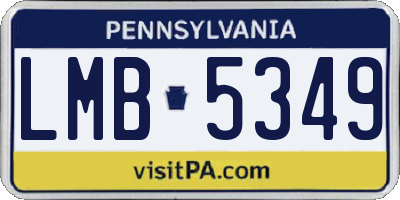 PA license plate LMB5349