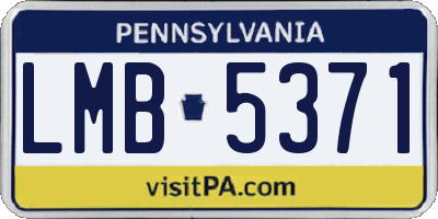 PA license plate LMB5371