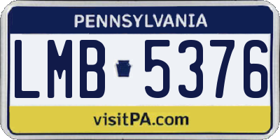 PA license plate LMB5376
