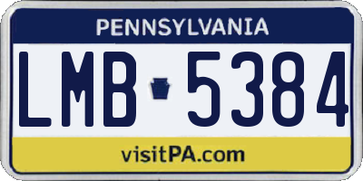 PA license plate LMB5384