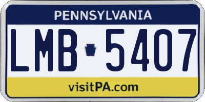 PA license plate LMB5407