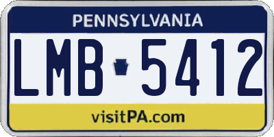 PA license plate LMB5412