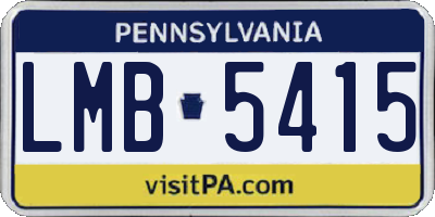 PA license plate LMB5415