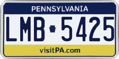 PA license plate LMB5425