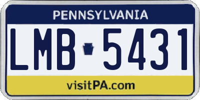PA license plate LMB5431