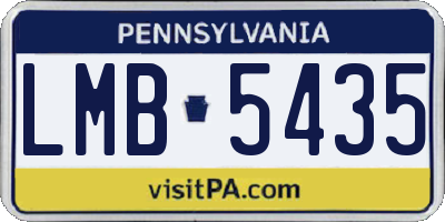 PA license plate LMB5435
