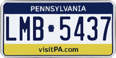 PA license plate LMB5437