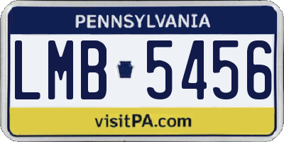 PA license plate LMB5456
