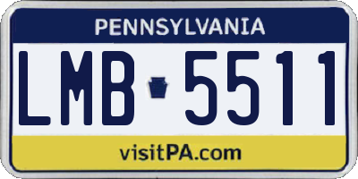 PA license plate LMB5511