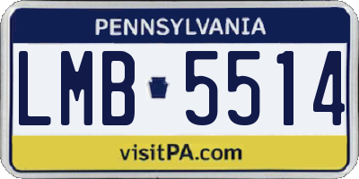 PA license plate LMB5514