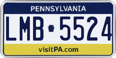 PA license plate LMB5524