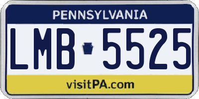 PA license plate LMB5525