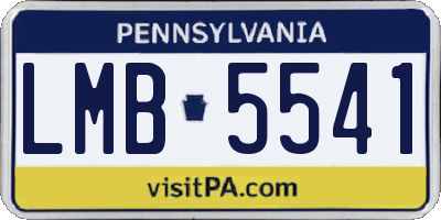 PA license plate LMB5541