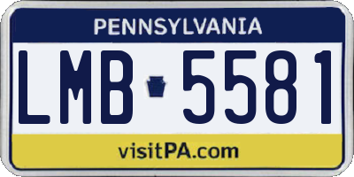 PA license plate LMB5581