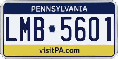 PA license plate LMB5601