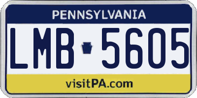 PA license plate LMB5605