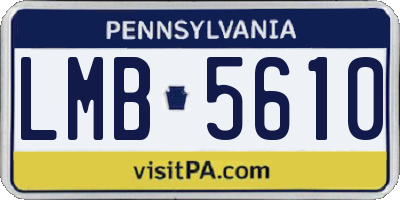 PA license plate LMB5610