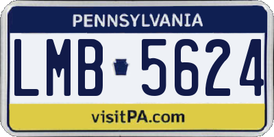 PA license plate LMB5624