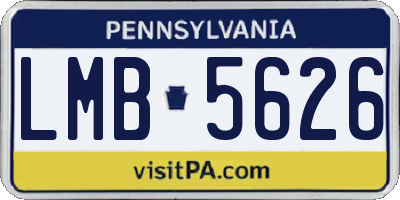PA license plate LMB5626