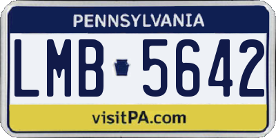 PA license plate LMB5642