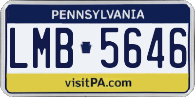 PA license plate LMB5646