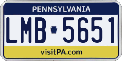 PA license plate LMB5651