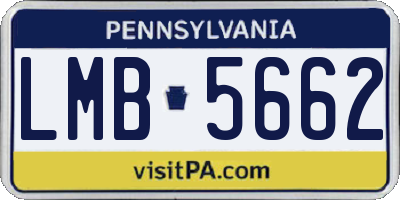 PA license plate LMB5662