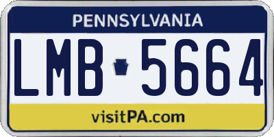 PA license plate LMB5664