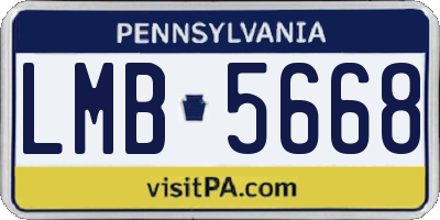 PA license plate LMB5668