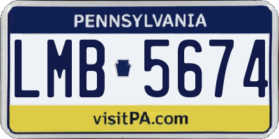 PA license plate LMB5674