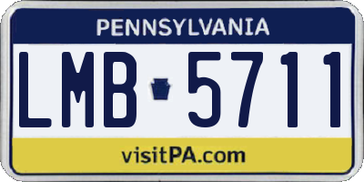 PA license plate LMB5711