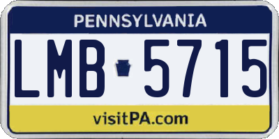 PA license plate LMB5715