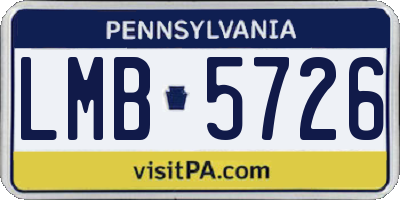 PA license plate LMB5726