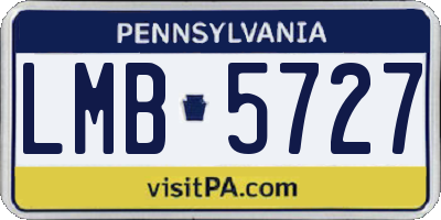 PA license plate LMB5727