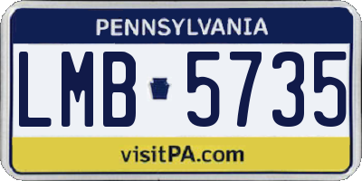 PA license plate LMB5735