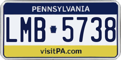 PA license plate LMB5738