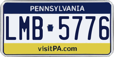PA license plate LMB5776
