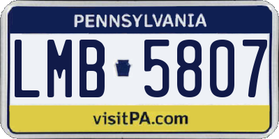 PA license plate LMB5807