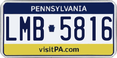 PA license plate LMB5816