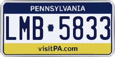 PA license plate LMB5833