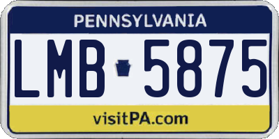 PA license plate LMB5875