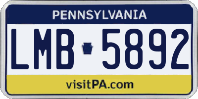 PA license plate LMB5892