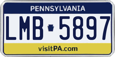 PA license plate LMB5897