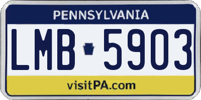 PA license plate LMB5903